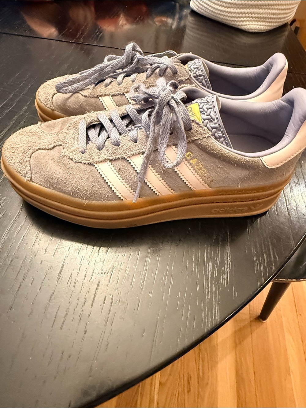 adidas Women’s Suede Platform Sneakers in Gray/purple, Pale Pink & Gum